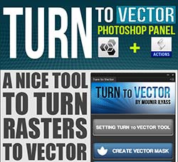 PS扩展插件/动作－转成矢量：Turn To Vector Photoshop Panel + Actions